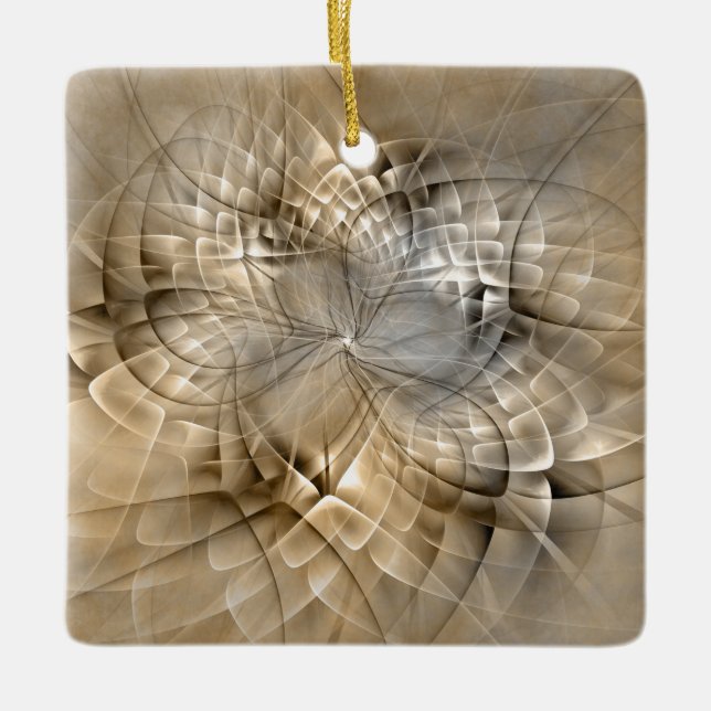 Ornement En Céramique Earth Tones Abstract Modern Fractal Art Texture (Devant)