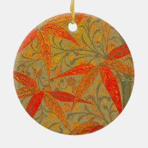 Ornement En Céramique Earthy Bamboo Art Print Orange