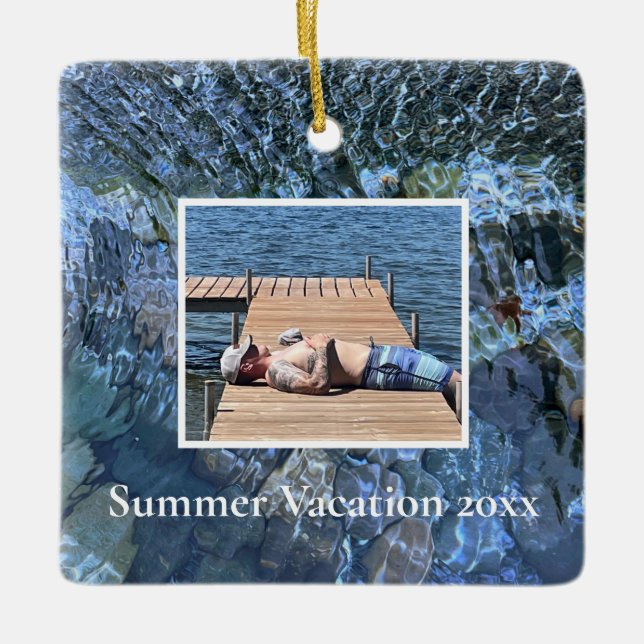 Ornement En Céramique Eau de l'océan Eau de l'océan motif de pierre sous (Devant)