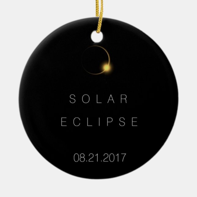 Ornement En Céramique Éclipse 2017 solaire totale (Devant)