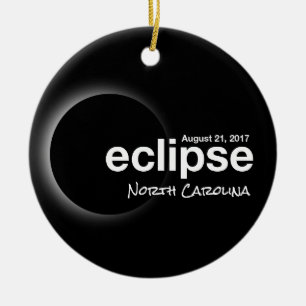 Ornement En Céramique Éclipse solaire totale 2017 - Caroline du Nord