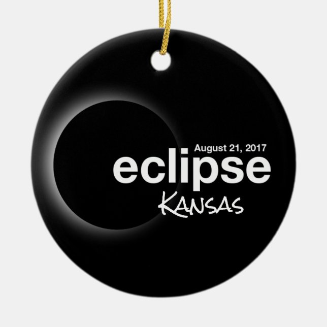Ornement En Céramique Éclipse solaire totale 2017 - Kansas (Devant)