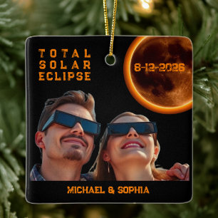 Ornement En Céramique Éclipse solaire totale 2026 Souvenir