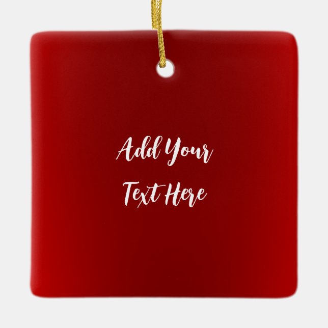Ornement En Céramique Écriture professionnelle ajouter du texte rouge mo (Devant)