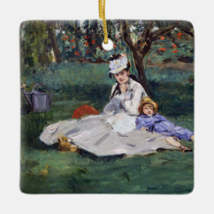 Ornement En Céramique Edouard Manet - La famille Monet dans leur jardin