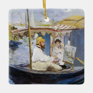Ornement En Céramique Edouard Manet - Monet dans son Studio Boat