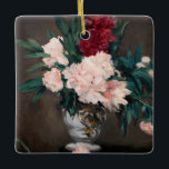 Ornement En Céramique Edouard Manet - Vase de pivoines sur petit piédest<br><div class="desc">Vase de pivoines sur un petit piédestal / Vase de pivoines sur piedouche - Edouard Manet,  Huile sur toile,  1864</div>