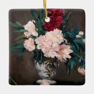 Ornement En Céramique Edouard Manet - Vase de Pivoines sur un Petit Piéd