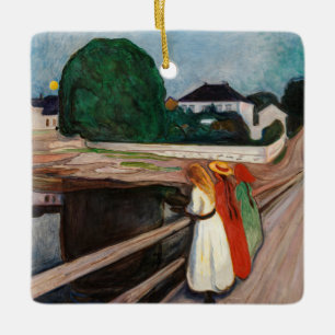 Ornement En Céramique Edvard Munch - Les filles sur le pont