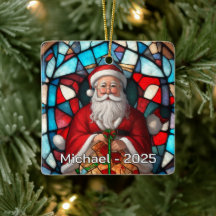 Effet de verre de Père Noël joyeux
