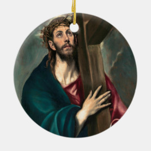 Ornement En Céramique El Greco Christ porte la croix