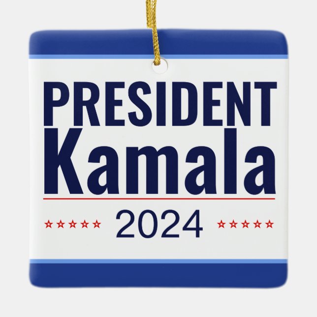 Ornement En Céramique Élection du président Kamala 2024 (Devant)