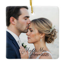 Élégant M. et Mme. Monogramme de photo de mariage