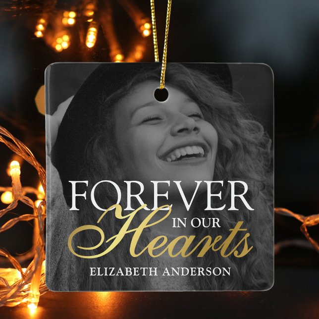 Ornement En Céramique Élégant Mémorial de la Photo Noël (Créateur téléchargé)