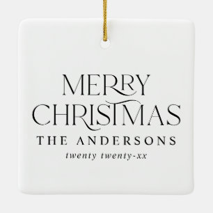 Ornement En Céramique Elégant moderne photo Vintage Noël