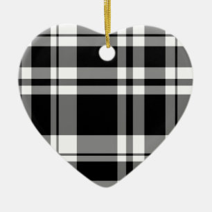 Ornement En Céramique élégant motif en plaid blanc noir