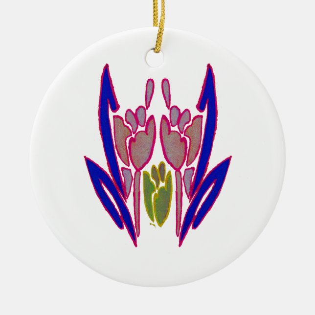 Ornement En Céramique Elégante aquarelle Rose Imprimer (Devant)