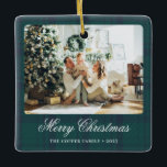 Ornement En Céramique Élégante photo de Noël Vintage<br><div class="desc">Élégant Vintage Noël Photo Ornement en céramique</div>