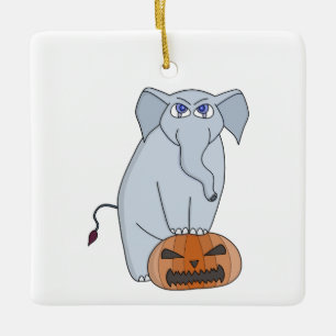 Ornement En Céramique Eléphant citrouille