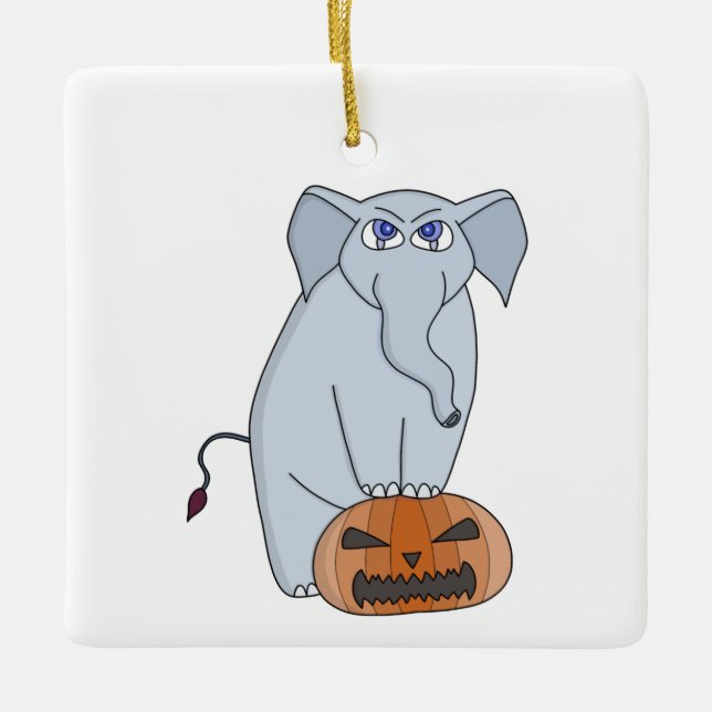 Ornement En Céramique Eléphant citrouille (Devant)