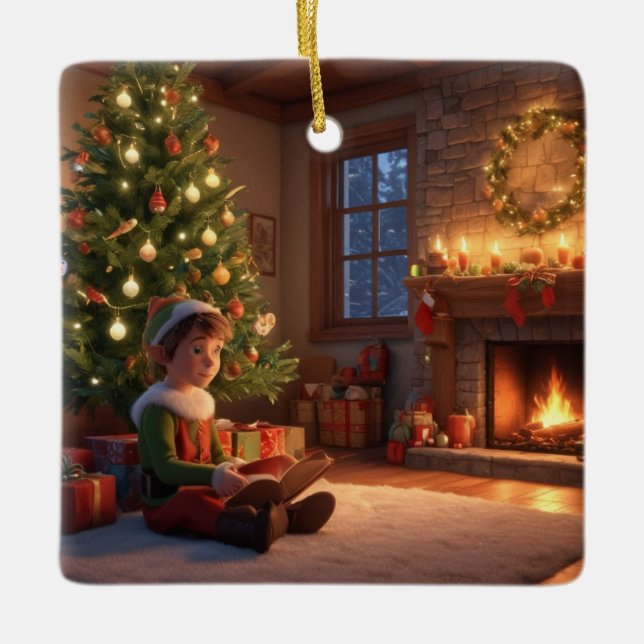 Ornement En Céramique Elf (Devant)