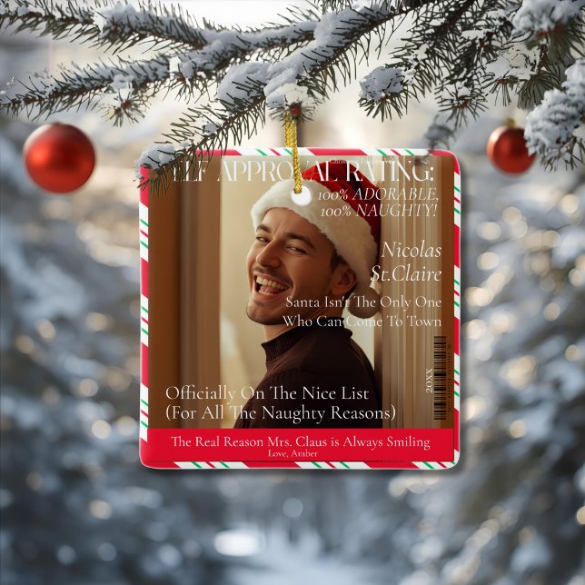 Ornement En Céramique Elf Approval Rating Magazine Boyfriend (Elf Approval Rating Magazine Boyfriend Ceramic Ornament)