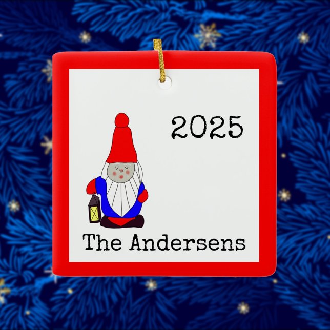 Ornement En Céramique Elfe suédois avec police de machine à écrire (Créateur téléchargé)