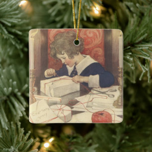 Ornement En Céramique Emballage de cadeaux de Noël, Jessie Willcox Smith