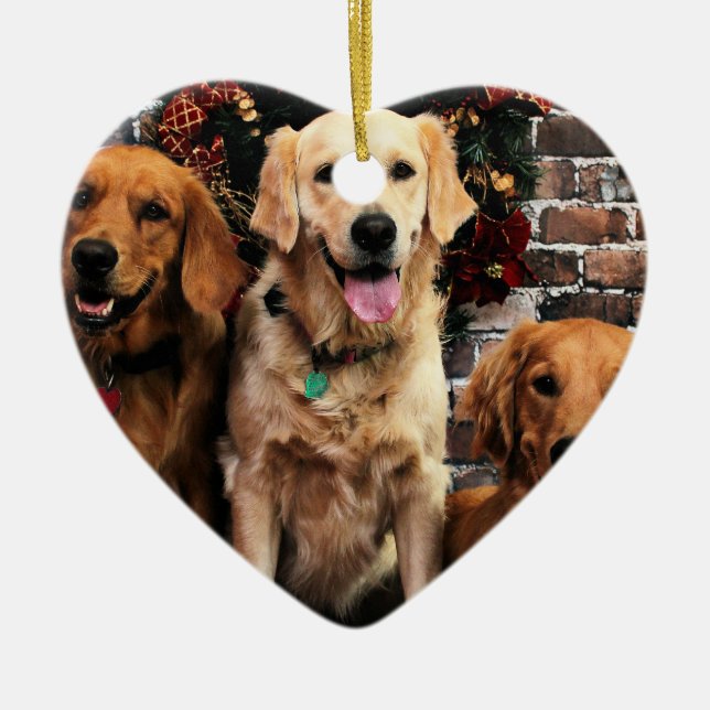 Ornement En Céramique Emballeur Bella Darby #50 de golden retriever de (Devant)