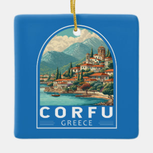Ornement En Céramique Emblème d'art de voyage à Corfou en Grèce