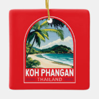 Emblème d'art de voyage Koh Phangan Thaïlande