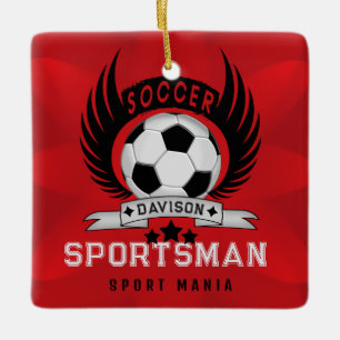 Ornement En Céramique Emblème de ballon de football sportif