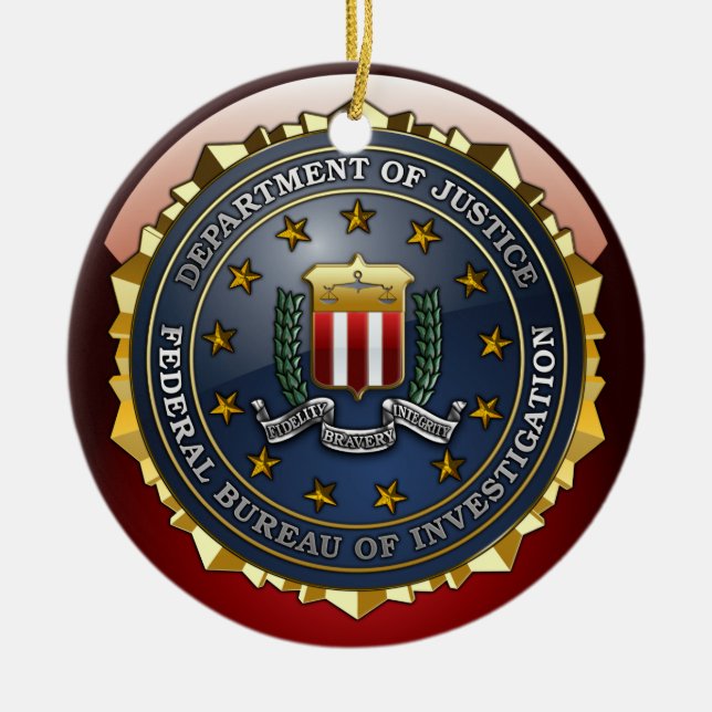 Ornement En Céramique Emblème du FBI (Devant)