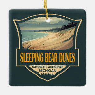 Ornement En Céramique Emblème national des dunes de l'ours couchant