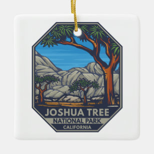Ornement En Céramique Emblème rétro du parc national de Joshua Tree