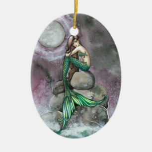 Ornement En Céramique Emerald Mermaid Imaginaire Art Ornament