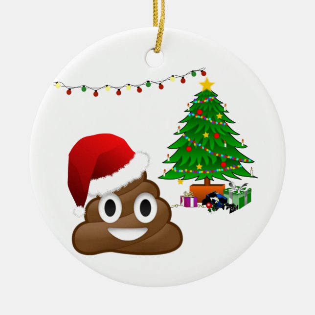 Ornement En Céramique emoji de noël (Devant)