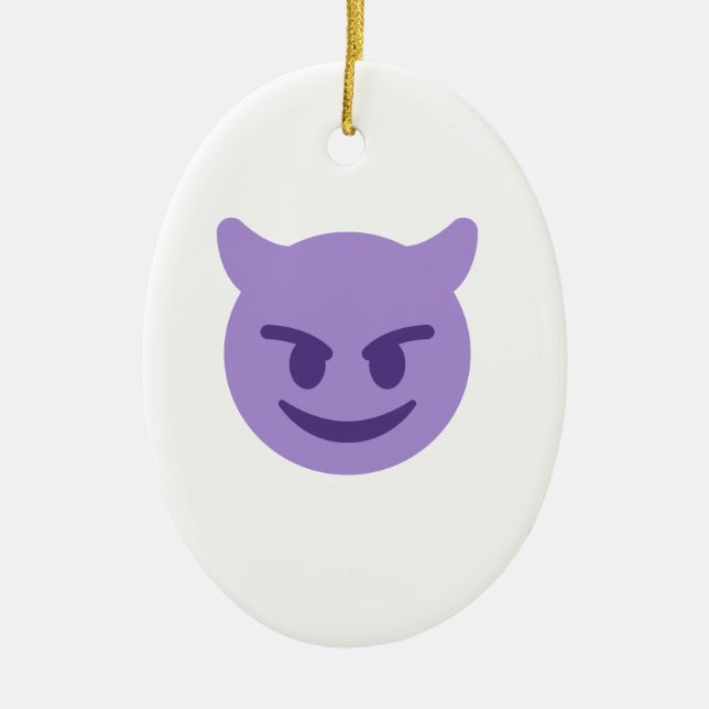Ornement En Céramique emoji diable (Devant)