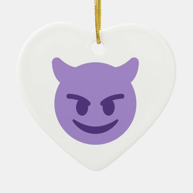 Ornement En Céramique emoji diable (Devant)