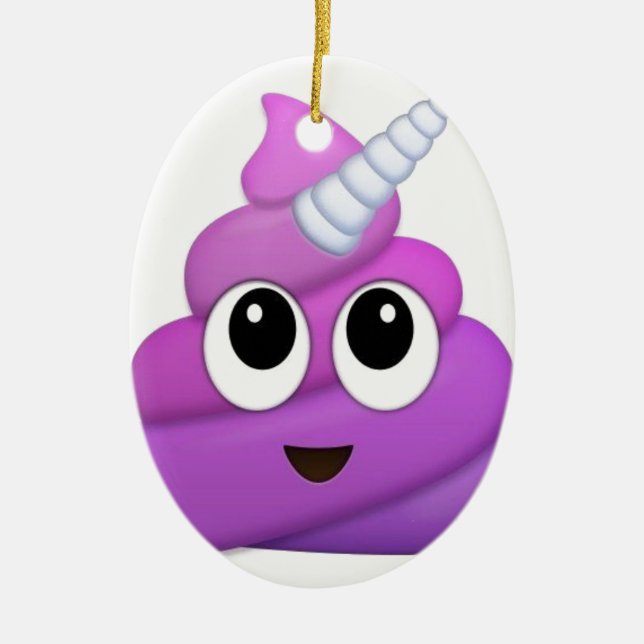 Ornement En Céramique Emoji mignon de dunette de licorne (Devant)