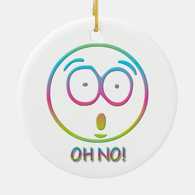 Ornement En Céramique Emoticon "Oh non !" (Dos)