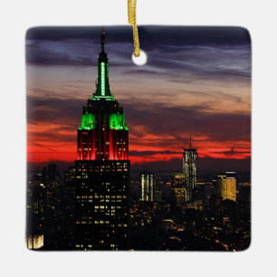 Ornement En Céramique Empire State Building - Couleurs de Noël Coucher d
