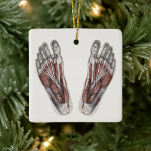 Ornement En Céramique Empreinte d'anatomie humaine vintage Podologie Pie