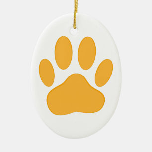Ornement En Céramique Empreinte de chien orange
