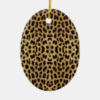 Ornement En Céramique Empreinte de léopard Oval Ornament