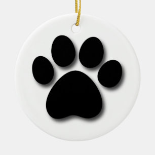 Ornement En Céramique Empreinte de patte espiègle de chien pour la PATT