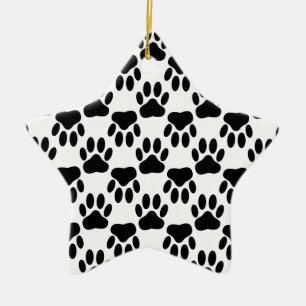 Ornement En Céramique Empreintes de pattes de chiens haut et bas