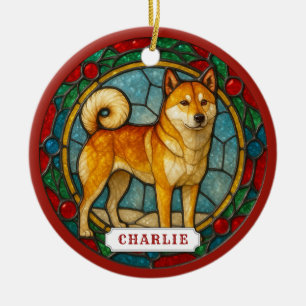 Ornement en céramique en cercle pour chien Jindo c