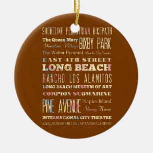 Ornement En Céramique Endroits célèbres de Long Beach, la Californie