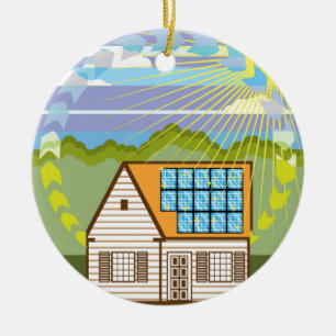 Ornement En Céramique Énergie renouvelable solaire Eco efficace